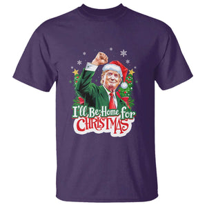 Funny Trump Santa 2024 Christmas T Shirt I'll Be Home For Xmas TS02 Purple Print Your Wear