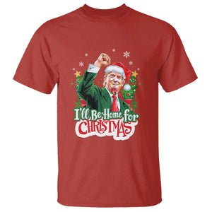 Funny Trump Santa 2024 Christmas T Shirt I'll Be Home For Xmas TS02 Red Print Your Wear