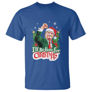 Funny Trump Santa 2024 Christmas T Shirt I'll Be Home For Xmas TS02 Royal Blue Print Your Wear