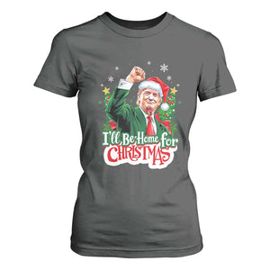 Funny Trump Santa 2024 Christmas T Shirt For Women I'll Be Home For Xmas TS02 Dark Heather Print Your Wear