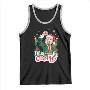 Funny Trump Santa 2024 Christmas Tank Top I'll Be Home For Xmas TS02 Black Athletic Heather Print Your Wear