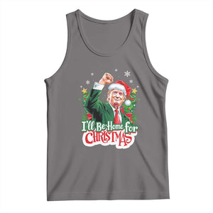 Funny Trump Santa 2024 Christmas Tank Top I'll Be Home For Xmas TS02 Deep Heather Print Your Wear