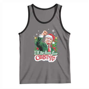 Funny Trump Santa 2024 Christmas Tank Top I'll Be Home For Xmas TS02 Deep Heather Black Print Your Wear