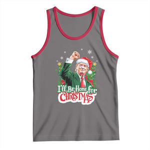 Funny Trump Santa 2024 Christmas Tank Top I'll Be Home For Xmas TS02 Deep Heather Red Print Your Wear