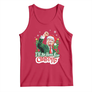 Funny Trump Santa 2024 Christmas Tank Top I'll Be Home For Xmas TS02 Red Print Your Wear