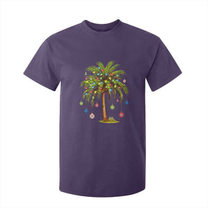 Christmas Palm Tree T Shirt For Kid Xmas Lights Tropical Hawaiian Holidays TS02 Purple Print Your Wear