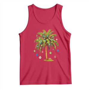 Christmas Palm Tree Tank Top Xmas Lights Tropical Hawaiian Holidays TS02 Red Print Your Wear