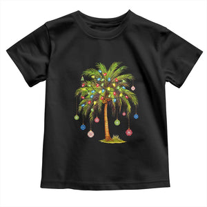 Christmas Palm Tree Toddler T Shirt Xmas Lights Tropical Hawaiian Holidays TS02 Black Print Your Wear
