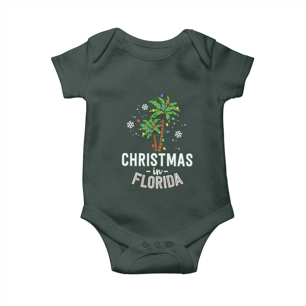 Christmas In Florida Baby Onesie Deck The Palm Trees Xmas Matching Family Vacation TS02 Print Your Wear