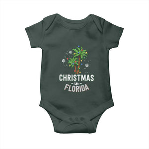 Christmas In Florida Baby Onesie Deck The Palm Trees Xmas Matching Family Vacation TS02 Print Your Wear
