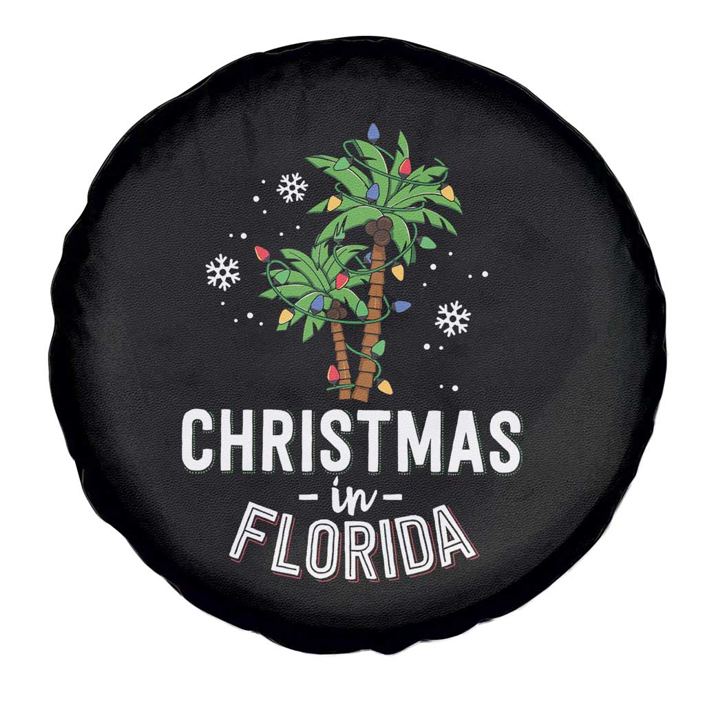 Christmas In Florida Spare Tire Cover Deck The Palm Trees Xmas Matching Family Vacation TS02 Print Your Wear