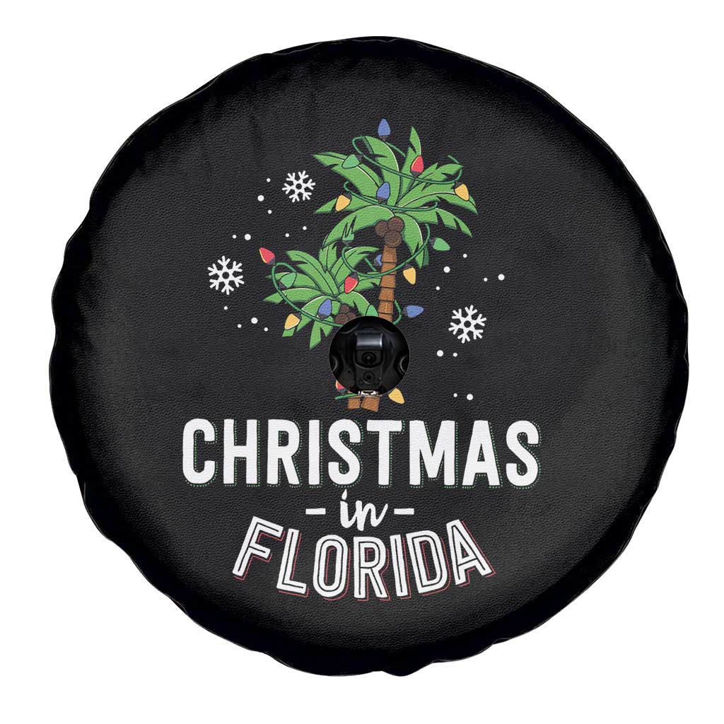 Christmas In Florida Spare Tire Cover Deck The Palm Trees Xmas Matching Family Vacation TS02 Print Your Wear