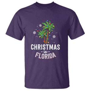 Christmas In Florida T Shirt Deck The Palm Trees Xmas Matching Family Vacation TS02 Purple Print Your Wear