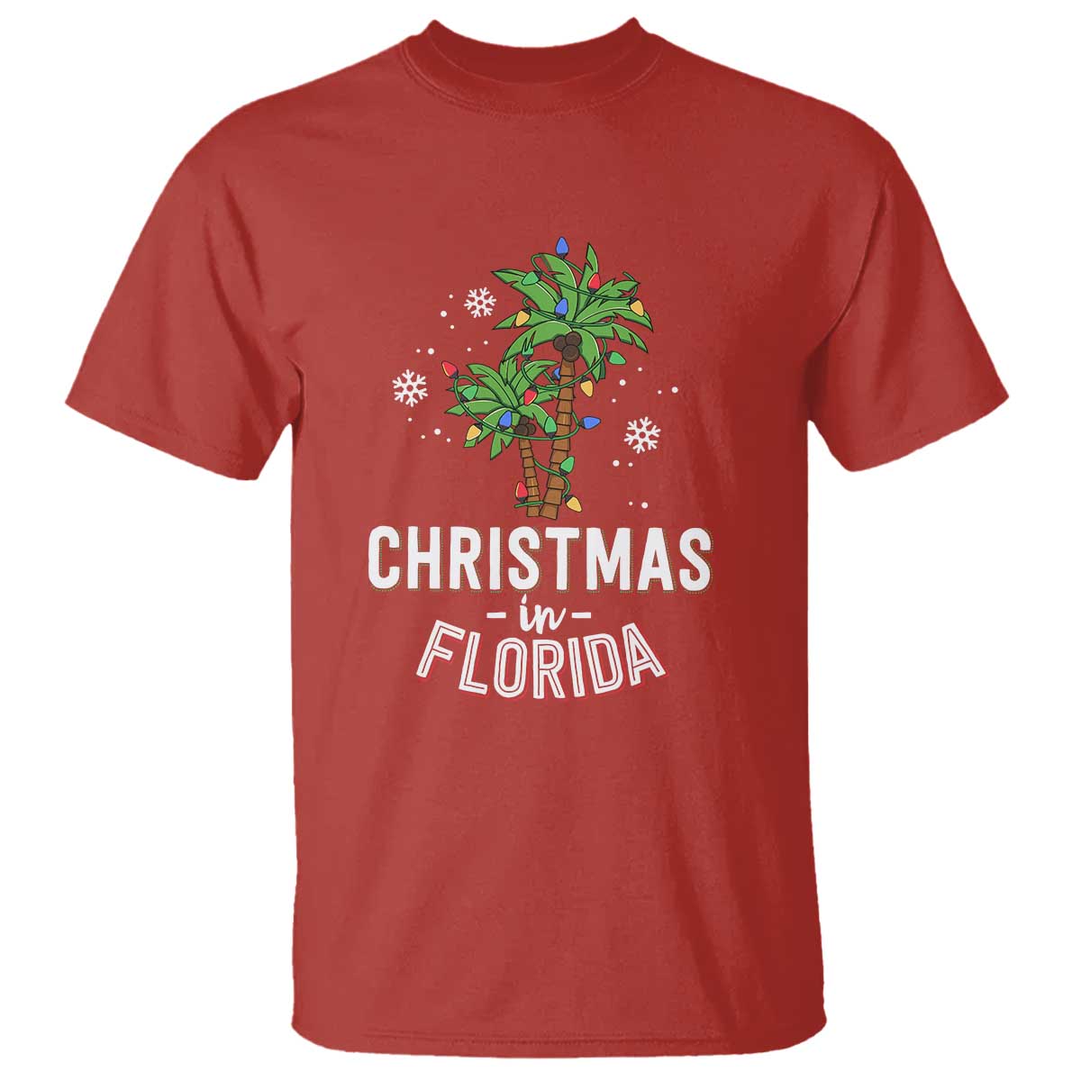 Christmas In Florida T Shirt Deck The Palm Trees Xmas Matching Family Vacation TS02 Red Print Your Wear