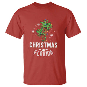 Christmas In Florida T Shirt Deck The Palm Trees Xmas Matching Family Vacation TS02 Red Print Your Wear