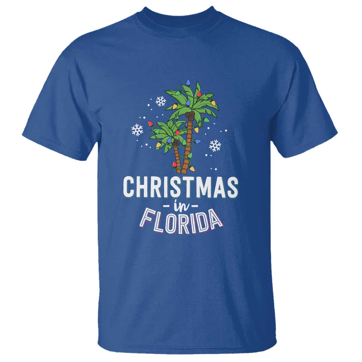 Christmas In Florida T Shirt Deck The Palm Trees Xmas Matching Family Vacation TS02 Royal Blue Print Your Wear
