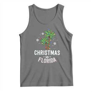 Christmas In Florida Tank Top Deck The Palm Trees Xmas Matching Family Vacation TS02 Black Heather Print Your Wear
