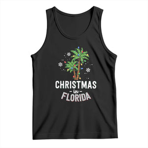 Christmas In Florida Tank Top Deck The Palm Trees Xmas Matching Family Vacation TS02 Black Print Your Wear
