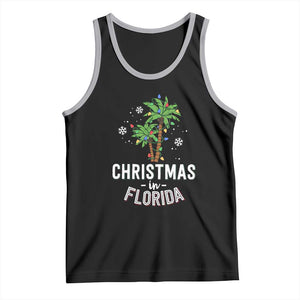 Christmas In Florida Tank Top Deck The Palm Trees Xmas Matching Family Vacation TS02 Black Athletic Heather Print Your Wear