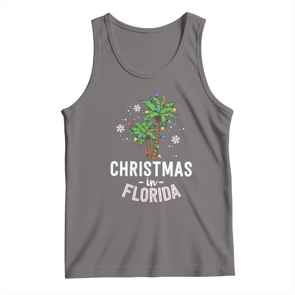 Christmas In Florida Tank Top Deck The Palm Trees Xmas Matching Family Vacation TS02 Deep Heather Print Your Wear
