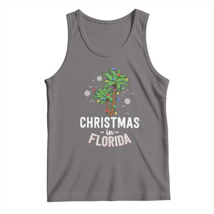 Christmas In Florida Tank Top Deck The Palm Trees Xmas Matching Family Vacation TS02 Deep Heather Print Your Wear