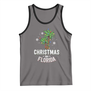 Christmas In Florida Tank Top Deck The Palm Trees Xmas Matching Family Vacation TS02 Deep Heather Black Print Your Wear