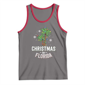 Christmas In Florida Tank Top Deck The Palm Trees Xmas Matching Family Vacation TS02 Deep Heather Red Print Your Wear
