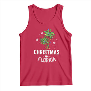 Christmas In Florida Tank Top Deck The Palm Trees Xmas Matching Family Vacation TS02 Red Print Your Wear