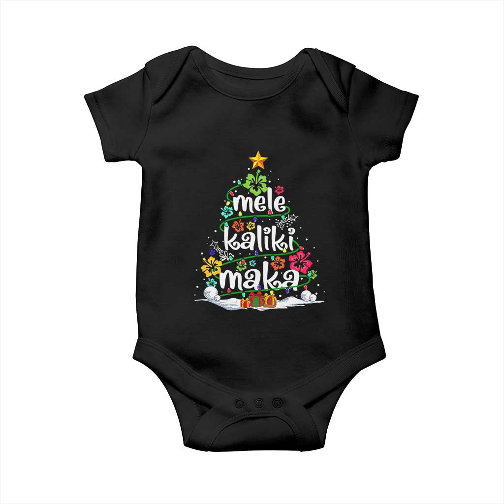Tropical Hawaiian Christmas Baby Onesie Mele Kalikimaka Palm Tree Xmas in Hawaii TS02 Black Print Your Wear