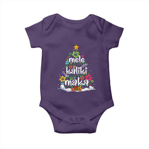 Tropical Hawaiian Christmas Baby Onesie Mele Kalikimaka Palm Tree Xmas in Hawaii TS02 Purple Print Your Wear