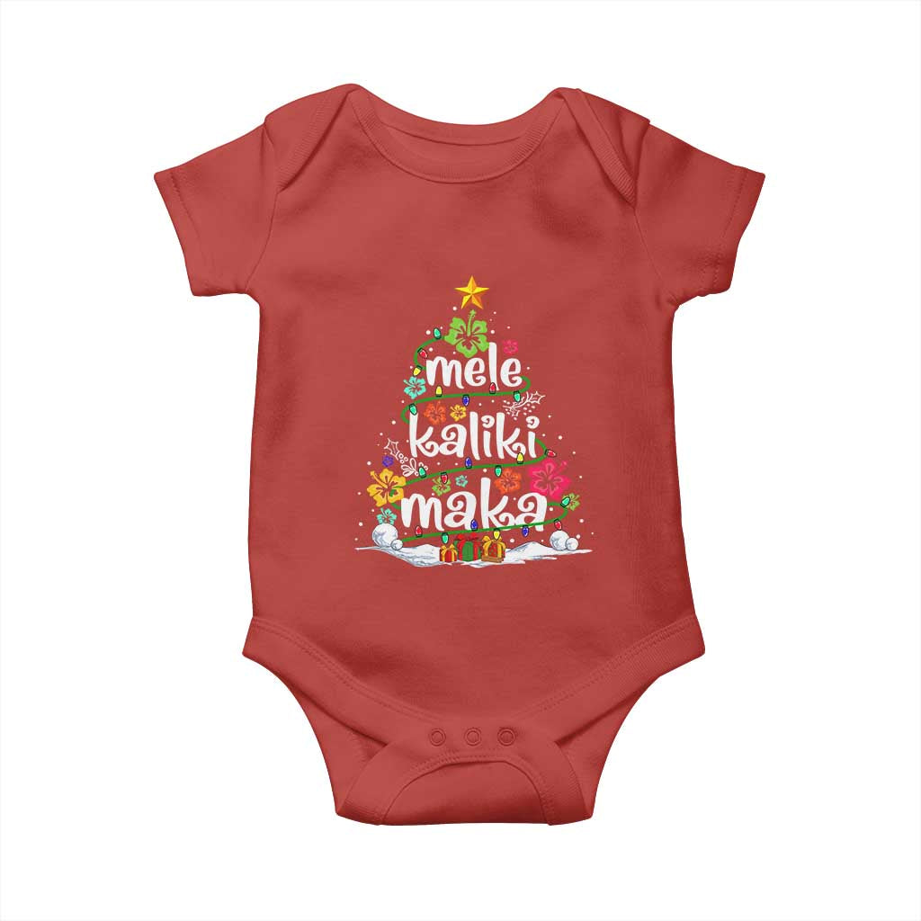 Tropical Hawaiian Christmas Baby Onesie Mele Kalikimaka Palm Tree Xmas in Hawaii TS02 Red Print Your Wear