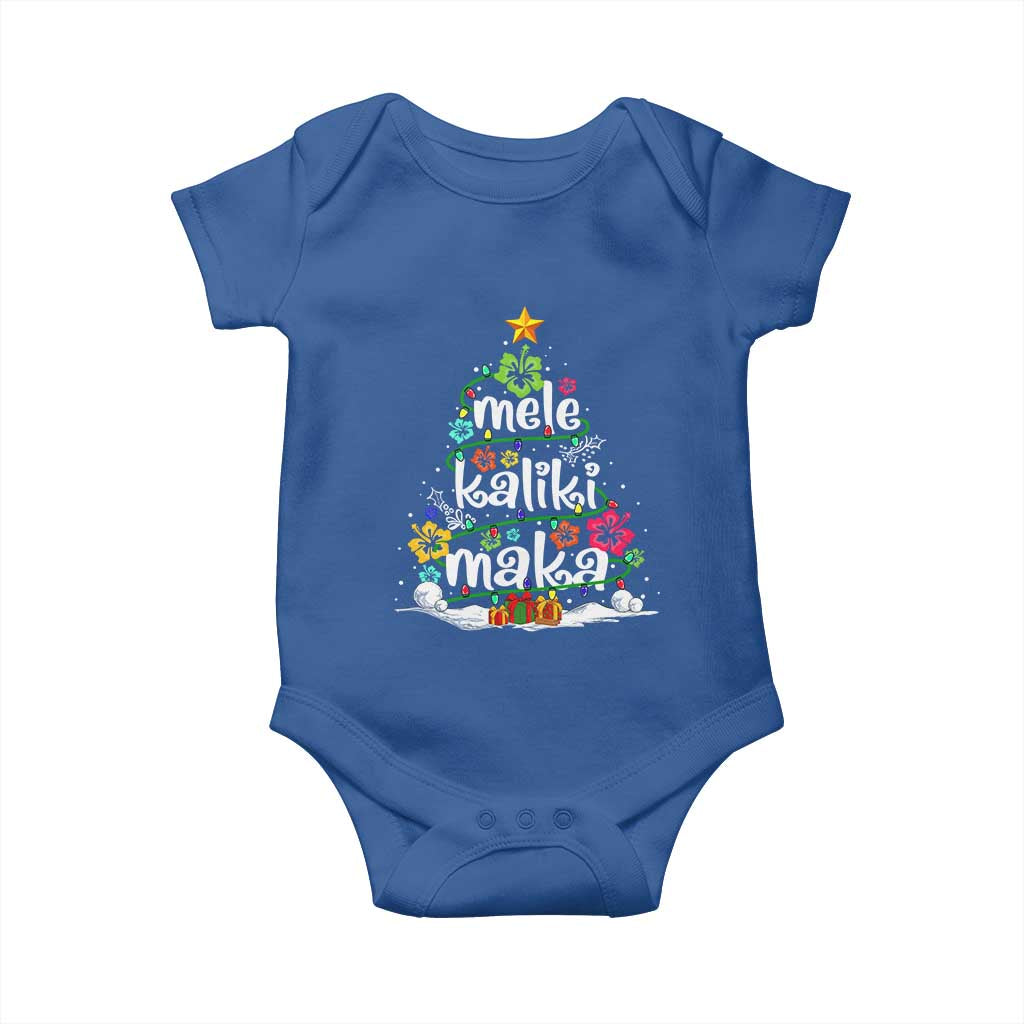 Tropical Hawaiian Christmas Baby Onesie Mele Kalikimaka Palm Tree Xmas in Hawaii TS02 Royal Blue Print Your Wear