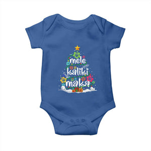 Tropical Hawaiian Christmas Baby Onesie Mele Kalikimaka Palm Tree Xmas in Hawaii TS02 Royal Blue Print Your Wear