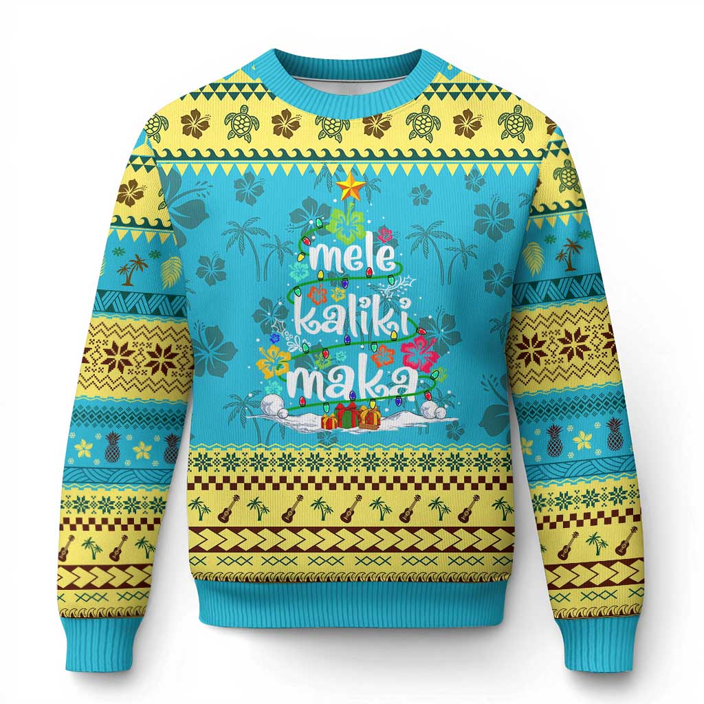 Tropical Hawaiian Xmas Ugly Christmas Sweater Mele Kalikimaka Palm Tree In Hawaii TS02 Hawaii Print Your Wear