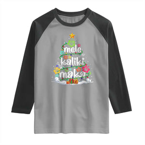 Tropical Hawaiian Christmas Raglan Shirt Mele Kalikimaka Palm Tree Xmas in Hawaii TS02 Sport Gray Black Print Your Wear