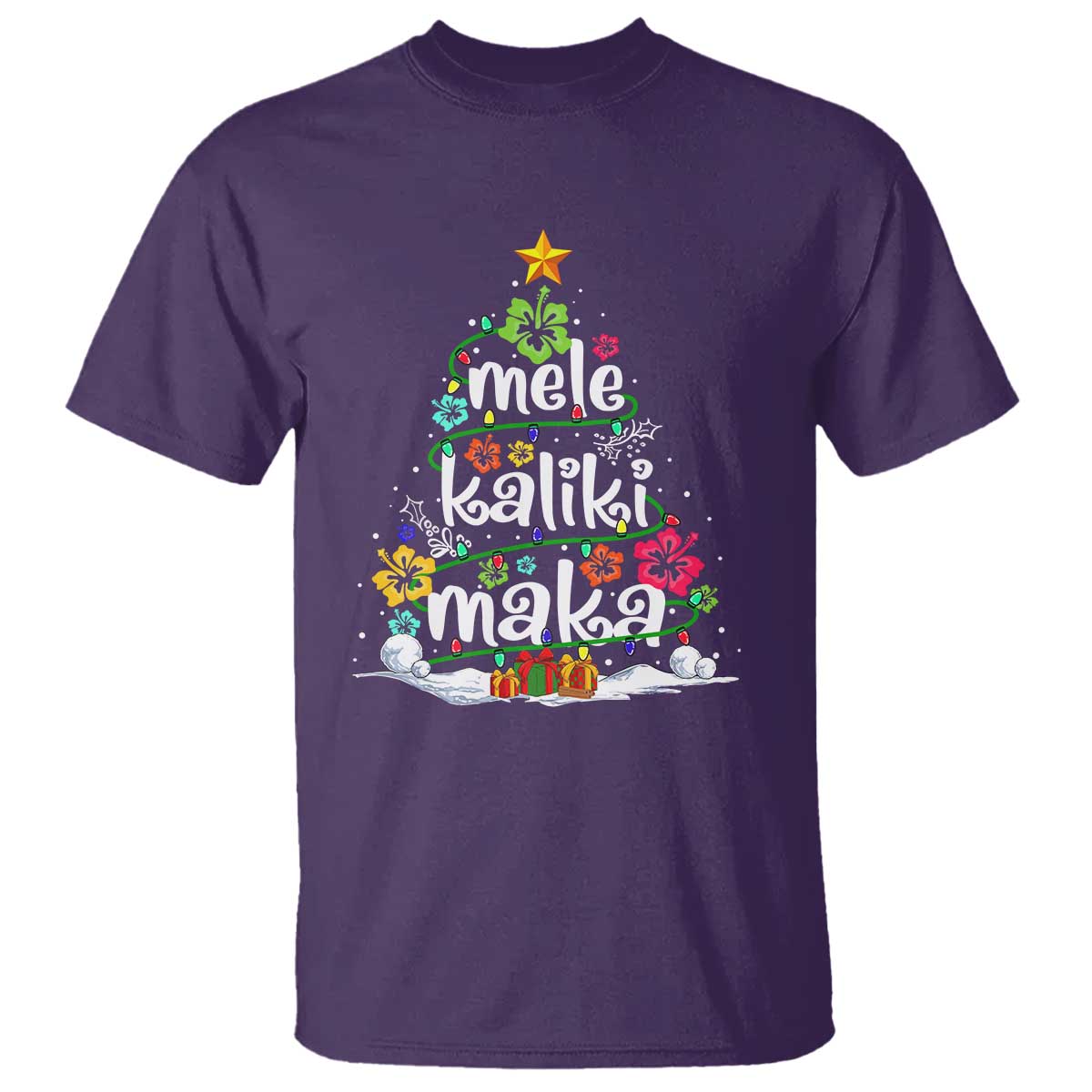Tropical Hawaiian Christmas T Shirt Mele Kalikimaka Palm Tree Xmas in Hawaii TS02 Purple Print Your Wear