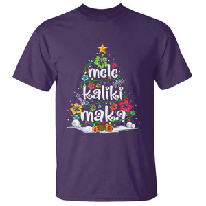 Tropical Hawaiian Christmas T Shirt Mele Kalikimaka Palm Tree Xmas in Hawaii TS02 Purple Print Your Wear