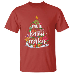 Tropical Hawaiian Christmas T Shirt Mele Kalikimaka Palm Tree Xmas in Hawaii TS02 Red Print Your Wear