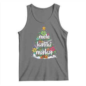 Tropical Hawaiian Christmas Tank Top Mele Kalikimaka Palm Tree Xmas in Hawaii TS02 Black Heather Print Your Wear