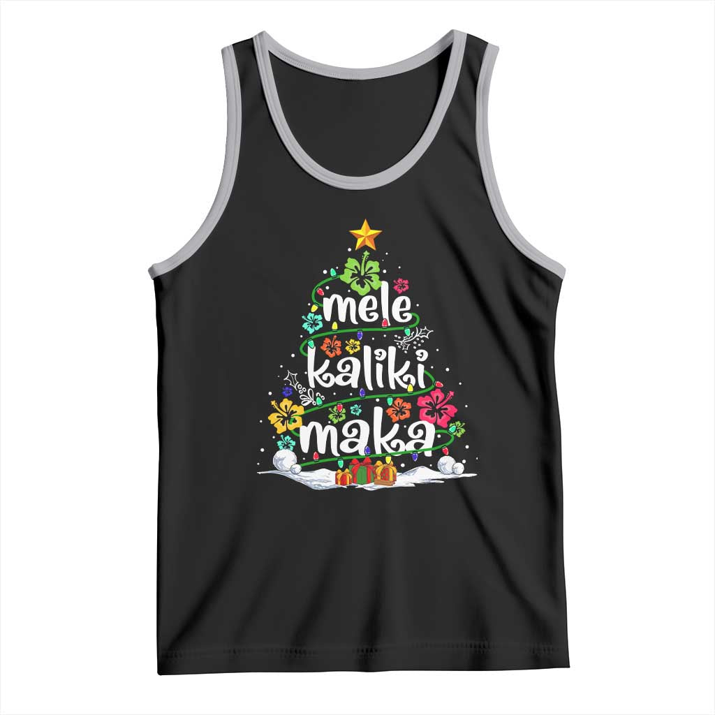 Tropical Hawaiian Christmas Tank Top Mele Kalikimaka Palm Tree Xmas in Hawaii TS02 Black Athletic Heather Print Your Wear