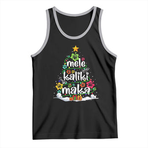 Tropical Hawaiian Christmas Tank Top Mele Kalikimaka Palm Tree Xmas in Hawaii TS02 Black Athletic Heather Print Your Wear