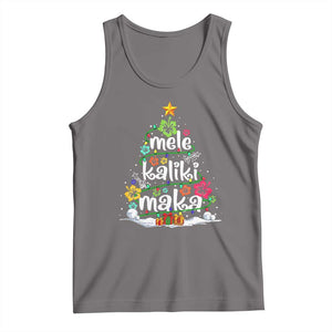 Tropical Hawaiian Christmas Tank Top Mele Kalikimaka Palm Tree Xmas in Hawaii TS02 Deep Heather Print Your Wear