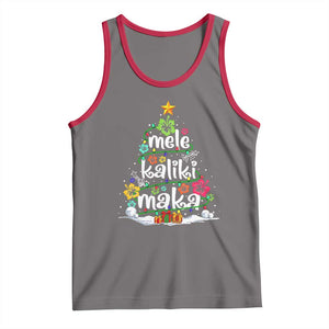 Tropical Hawaiian Christmas Tank Top Mele Kalikimaka Palm Tree Xmas in Hawaii TS02 Deep Heather Red Print Your Wear