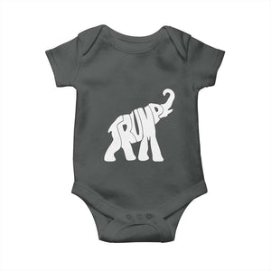Trump 2024 Republican Elephant Baby Onesie US 47th President TS02 Dark Heather Print Your Wear