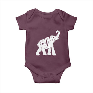 Trump 2024 Republican Elephant Baby Onesie US 47th President TS02 Maroon Print Your Wear