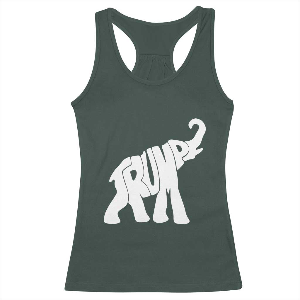 Trump 2024 Republican Elephant Racerback Tank Top US 47th President TS02 Dark Forest Green Print Your Wear