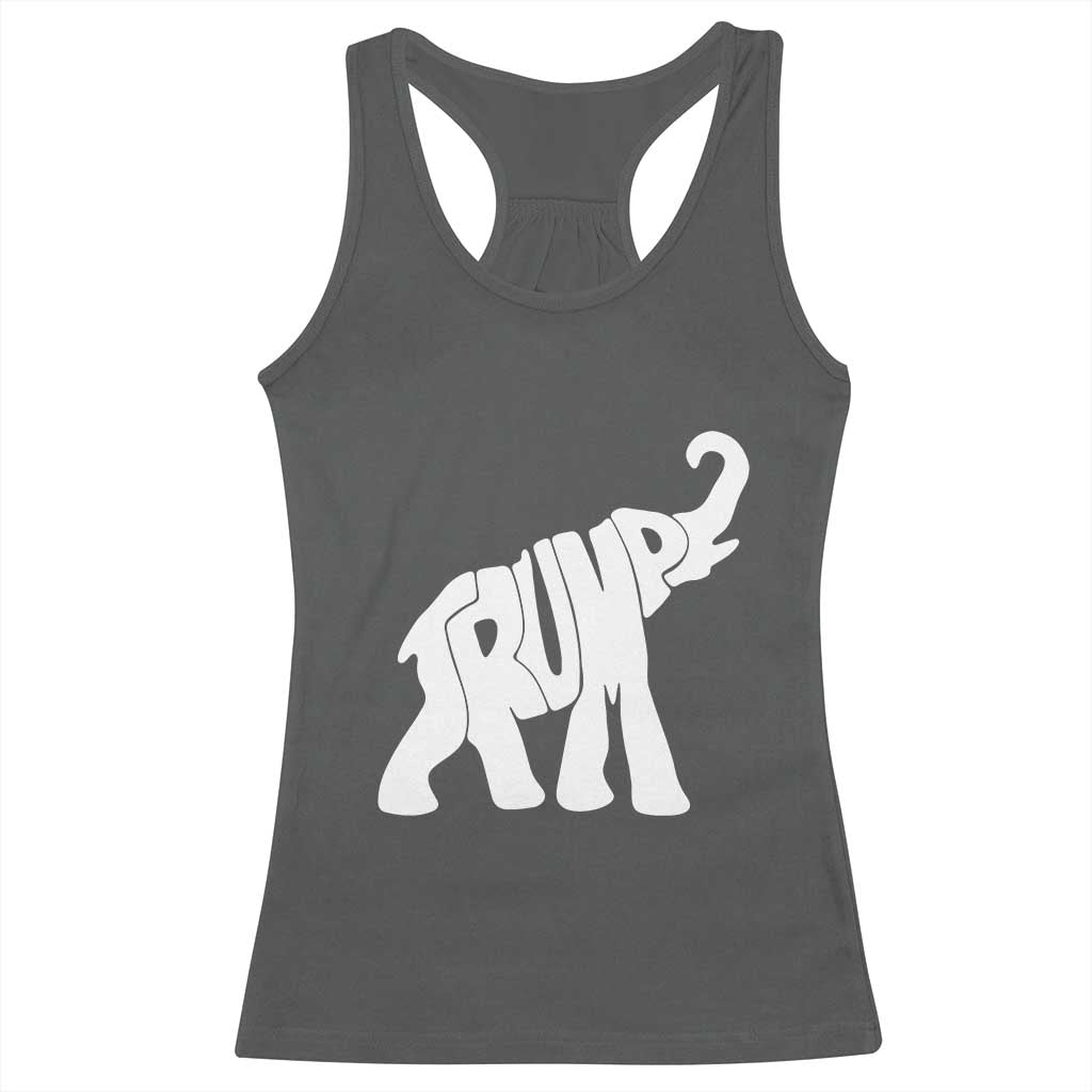 Trump 2024 Republican Elephant Racerback Tank Top US 47th President TS02 Dark Heather Print Your Wear