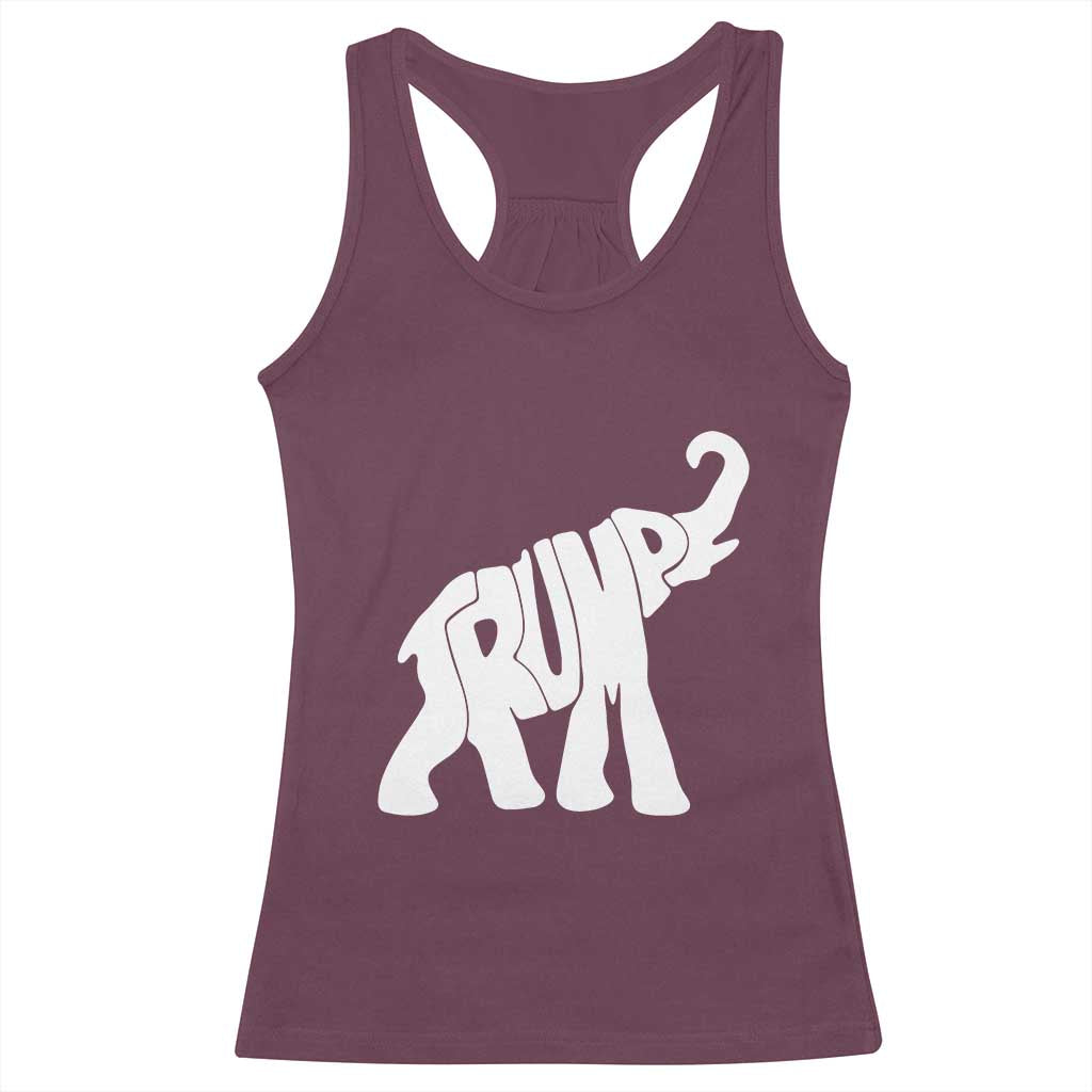 Trump 2024 Republican Elephant Racerback Tank Top US 47th President TS02 Maroon Print Your Wear