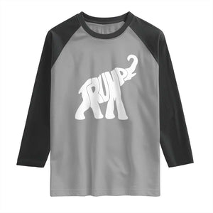 Trump 2024 Republican Elephant Raglan Shirt US 47th President TS02 Sport Gray Black Print Your Wear