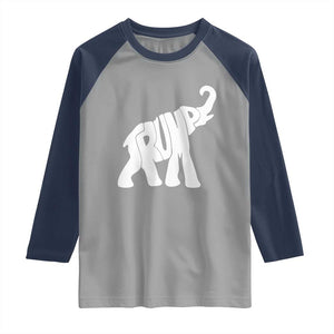 Trump 2024 Republican Elephant Raglan Shirt US 47th President TS02 Sport Gray Navy Print Your Wear